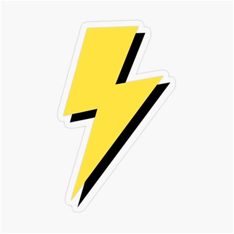 Yellow And Black Lightning Bolt Sticker For Sale By Onethreesix