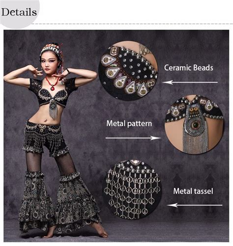 Tribal Style Belly Dance Costume 3 Pieces Top Belt And Pants Made In China View Costume Extrao