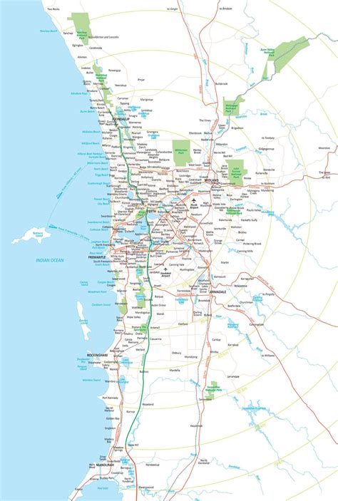 Perth Metropolitan Area Map Map Of Perth Metropolitan Area Australia
