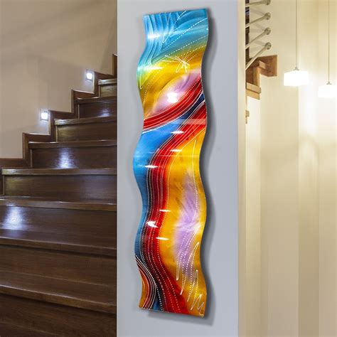 His unique patina and finish work brings a high end, fine arts aspect to metal wall sculpture. Shop Statements2000 Rainbow Abstract Metal Wall Art Accent ...