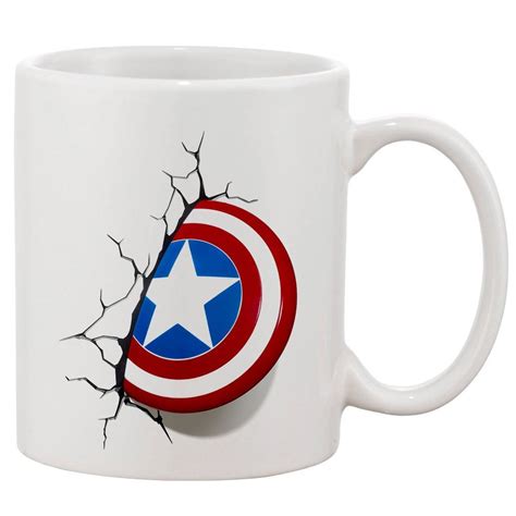 captain america shield white 11 oz printing ceramic coffee mug tazas personalizadas tazas