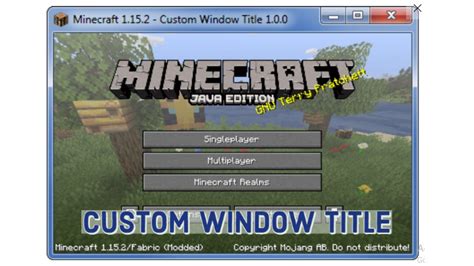 Custom Window Title Mod 1171116511521144 Minecraft