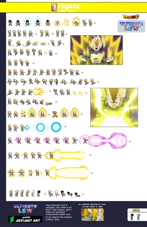 Super Saiyan Vegeta Whis Gi Ulsw Sprite Sheet By Songoku0911 On