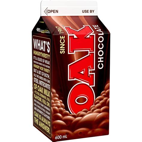 Oak Chocolate Milk 600ml Woolworths