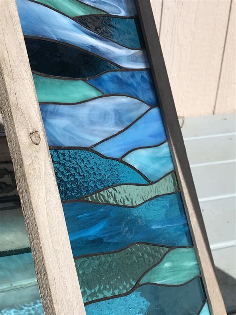 Ocean Waves Of Serenity Stained Glass Beachy Blues Serene Calming