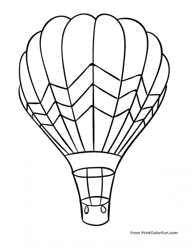 Hot Air Balloon With Lines Print Color Fun