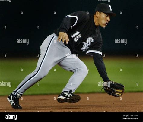 Chicago White Sox Second Baseman Tadahito Iguchi Closes In On A Ground