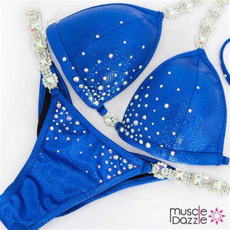 Affordable Royal Blue Bikini Competition Suit Custom Made
