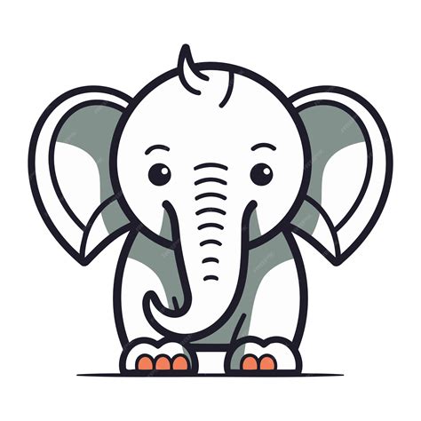 Premium Vector Cute Cartoon Elephant Vector Illustration Isolated On A White Background