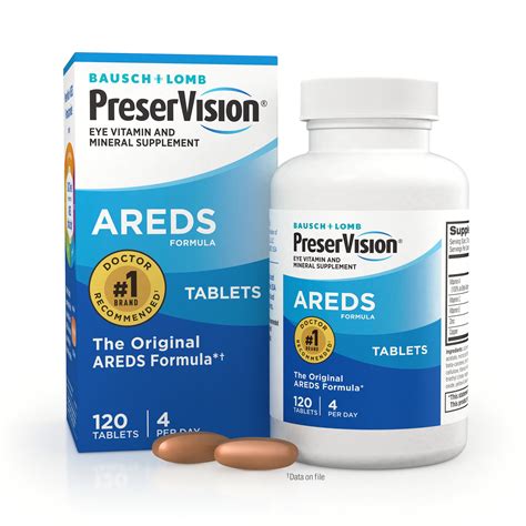 Preservision Areds Eye Vitamin Mineral Supplement Contains Vitamin C A E Zinc Copper