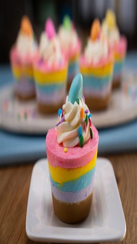 Serve Your Guests These Rainbow No Bake Mini Cheesecakes This Easter