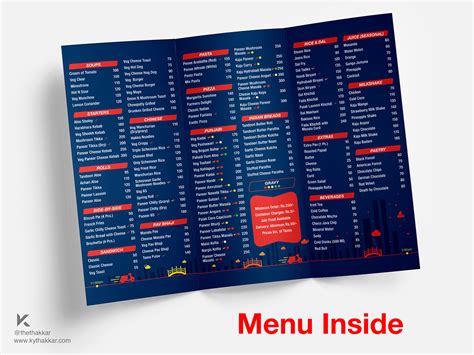A passion for food and restaurant operations. Richie Rich Tri-fold Food Delivery Menu on Behance