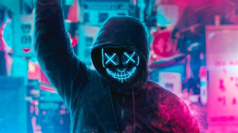 1920x1080 Mask Guy Neon Eye Laptop Full Hd 1080p Hd 4k Wallpapers Images Backgrounds Photos