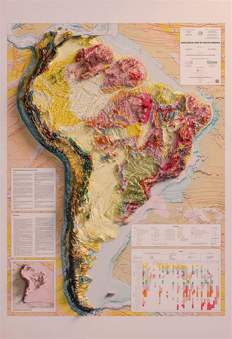 South America Geology In 2021 Geology Artwork Prints Relief Map