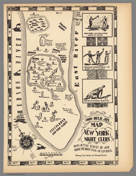 John Held Jrs Map Of New York Night Clubs Held Jr John 1889 1958