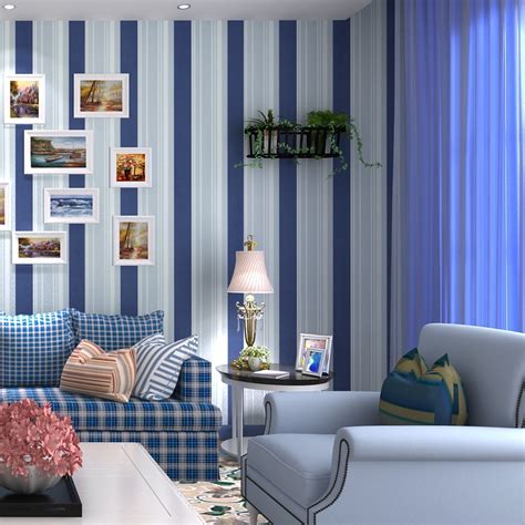 44 Blue And White Striped Wallpaper