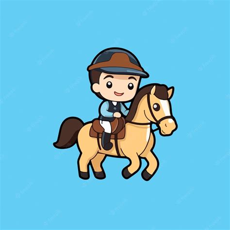Premium Vector Boy Riding A Horse Cartoon Character