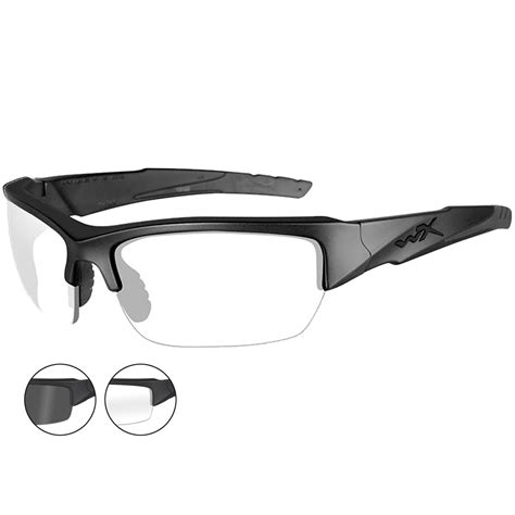 wiley x wx valor glasses smoke grey clear lens matte black frame glasses military 1st