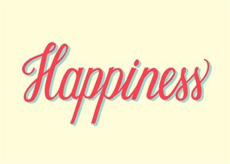 Handwritten Style Of Happiness Typography Download Free Vectors