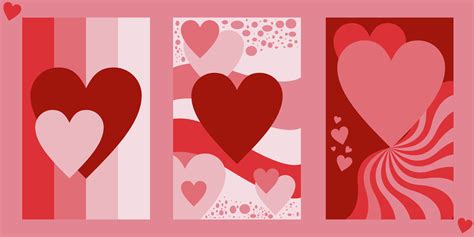 Love Theme Cover Design Heart Shape Pattern Valentines Day