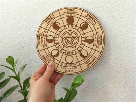 Wiccan Wheel Of The Year Wood Wall Art Celtic Wheel Of The Etsy