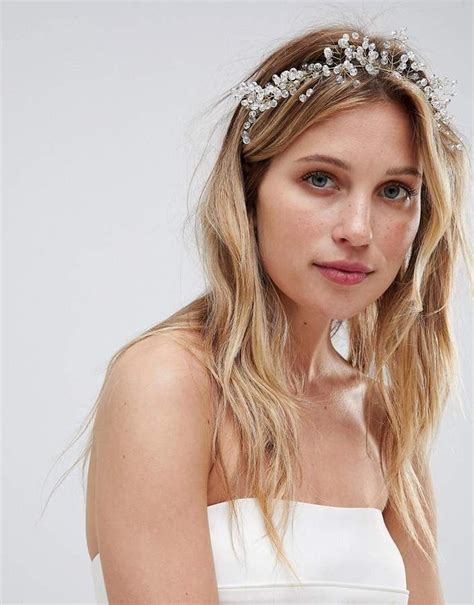 Asos Design Bridal Premium Crystal Wire Crown Headband Hair Pieces