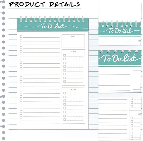Buy Spiareal 6 Pads Daily To Do List Notepad Spiral To Do List Notebook