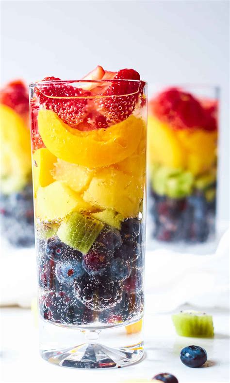 Rainbow Fruit Spritzer Mocktail Budget Delicious