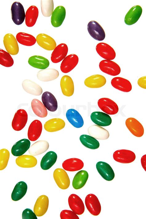Color Jelly Beans Over White Stock Image Colourbox
