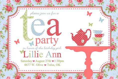 Many invites for a tea party have an elegant look to them. Tea Party Invitations Template - Party Invitation Collection