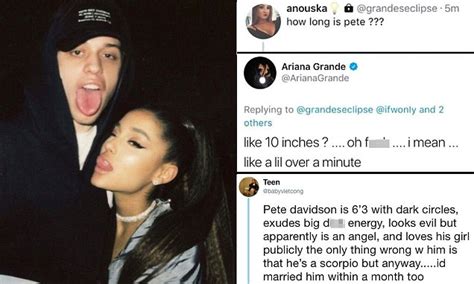Ariana Grande Talks About Pete Davidsons Penis Size Daily Mail Online