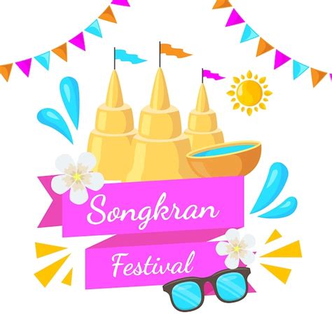 premium vector songkran festival in flat design