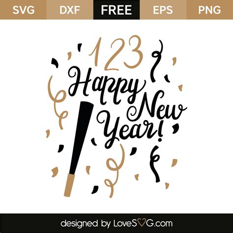 1 2 3 Happy New Year - Lovesvg.com