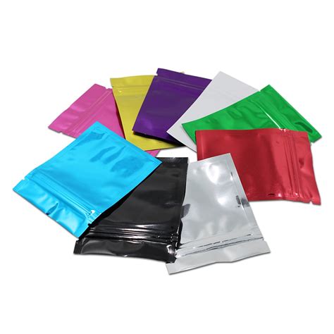 Retail 100pcslot 10 Colored Zip Lock Aluminum Foil Food Packaging Bag