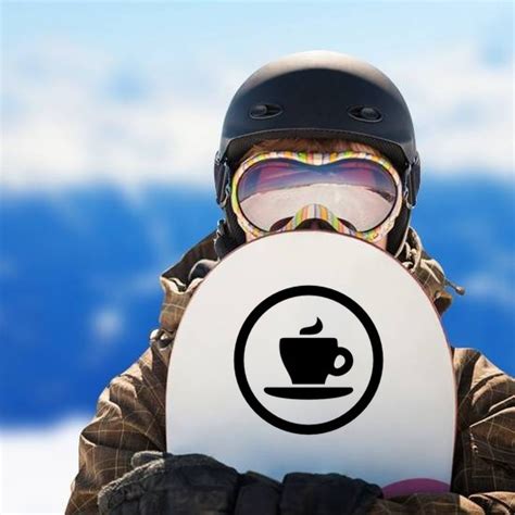 Coffee Mug In Circle Transfer Sticker