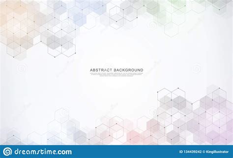 Vector Hexagons Pattern Geometric Abstract Background With Simple