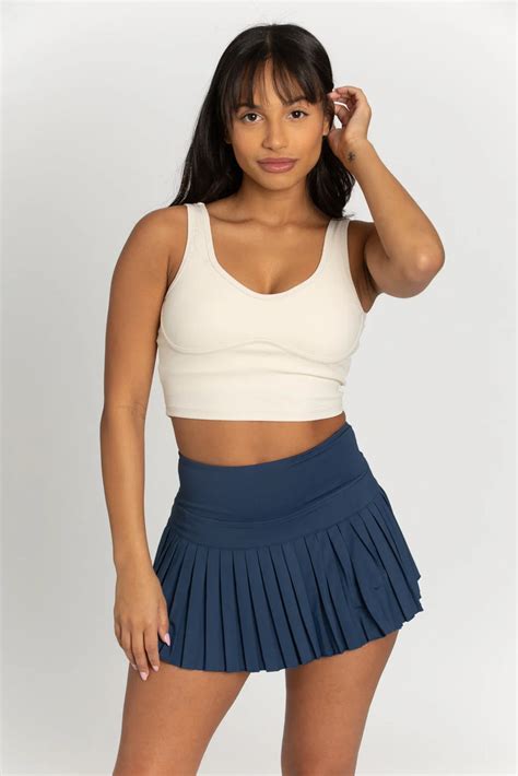 Gold Hinge Pleated Tennis Skirt In Navy Dsquared Clothing