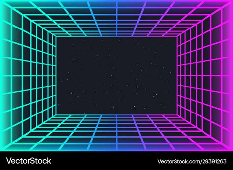 Vaporwave Retro Futuristic Background Abstract Vector Image