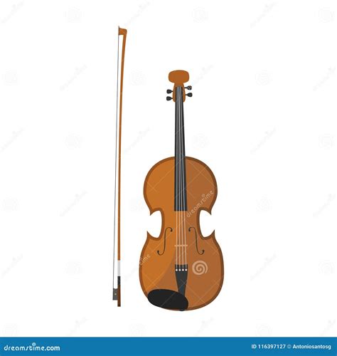 Vector Illustration Of A Violin Isolated On White Background Stock