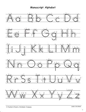 Letters and the alphabet worksheets for preschool and kindergarten. The Manuscript Alphabet: Reference Page | Printable Skills ...