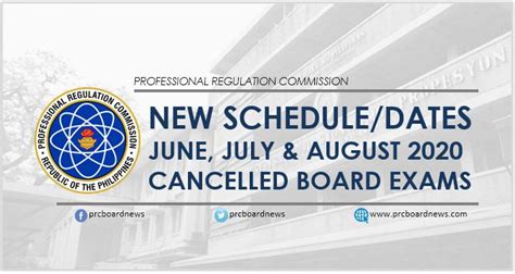 The physician licensure exam will push through on september 20 & 21, 2020. Postponed June, July and August 2020 board exam rescheduled in 2021 - PRC Board News