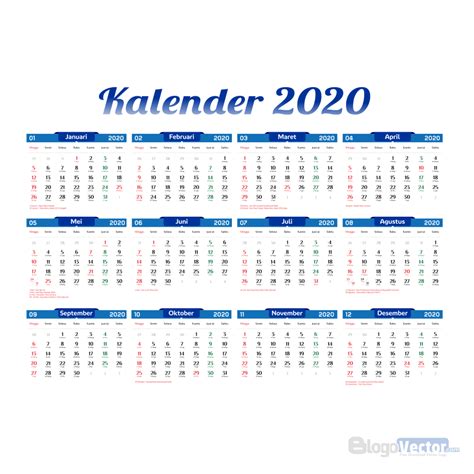 Template Kalender 2020 Vector Cdrai Blogovector