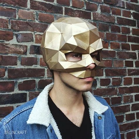 Low Poly Mask Low Poly 3d Skull Mask Pastel Nails Kirigami Art