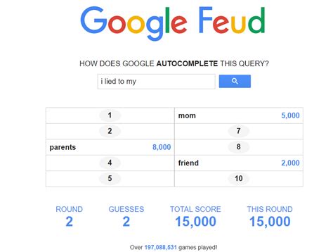 You can play this fun game online and for free on silvergames.com. Google Feud - Play The Google Game I Bet You Will Lose