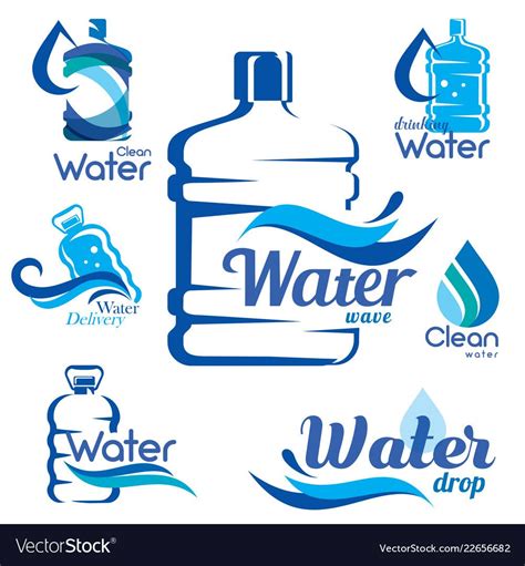 Drinking Clean Water Delivery Set Of Emblems And Labels Download A