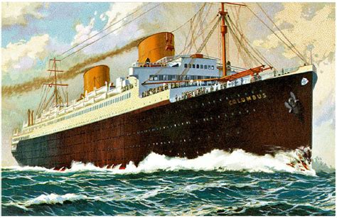 Ss Columbus German Passenger Ship Post Card 1924 Classic Art Prints