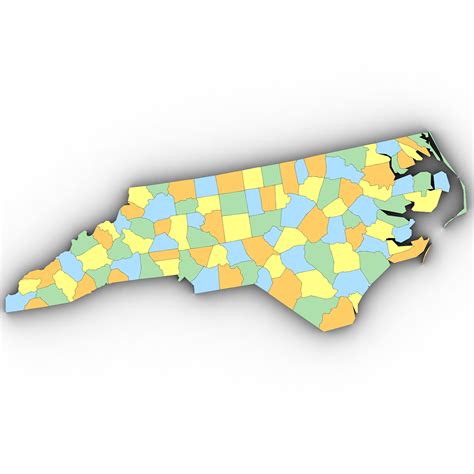 North Carolina Political Map 3d Model