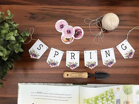 Cute Spring Banner With Flowers Free Printable The Art Kit