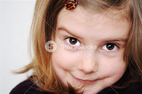 Adorable Little Girl Making Silly Funny Faces Isolated On White
