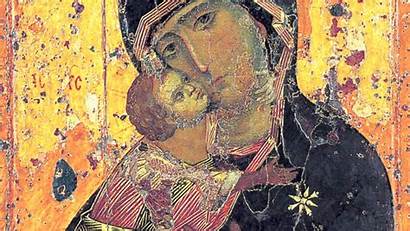 Orthodox Icon Vladimir God Mother Russian Early